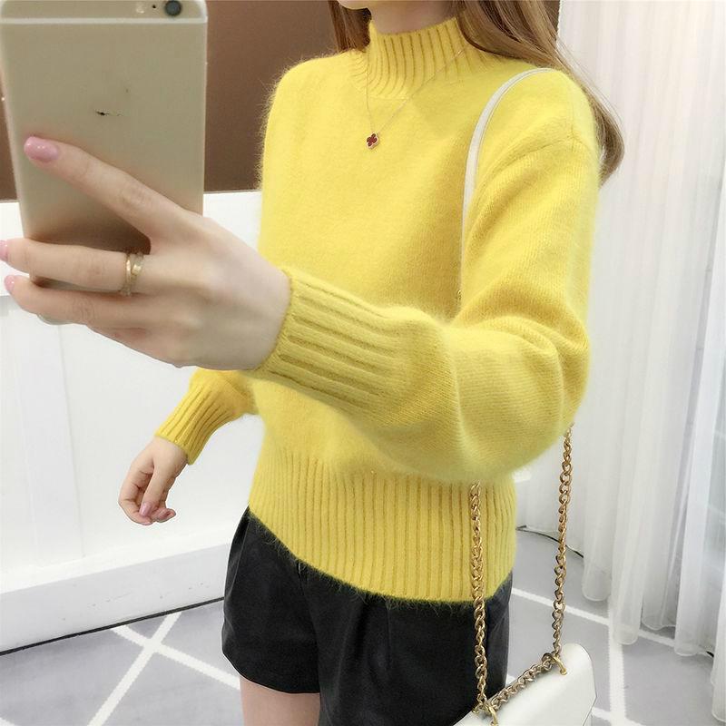 Women's Autumn and winter Bottoming shirt Warm Long sleeve high collar sweater Knitting Sweater