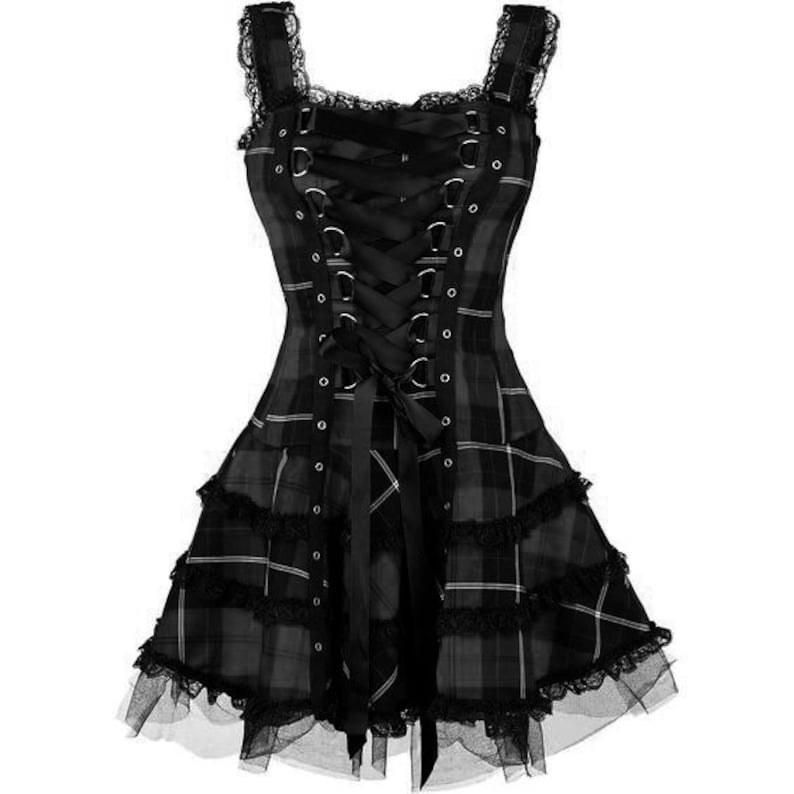 Gothic Dress Plus Size, Sleeveless Goth Dress, Cosplay Costume, Gothic Dress Corset, Punk Mini Dress, Frill Lace Dress, Kawaii Costume