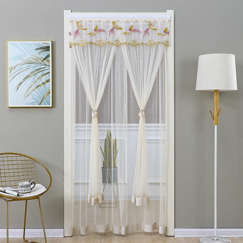 Mosquito Curtain Home Bedroom Kitchen Partition Gauze Curtain Self-adhesive Curtain Velcro Free Perforated Curtain Fabric