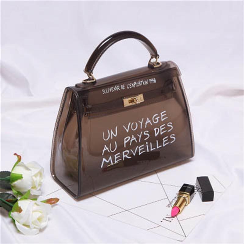 Bags For Women 2019 Clear Transparent Pvc Bag Jelly Shoulder Bag Beach Letter Candy Women Cro