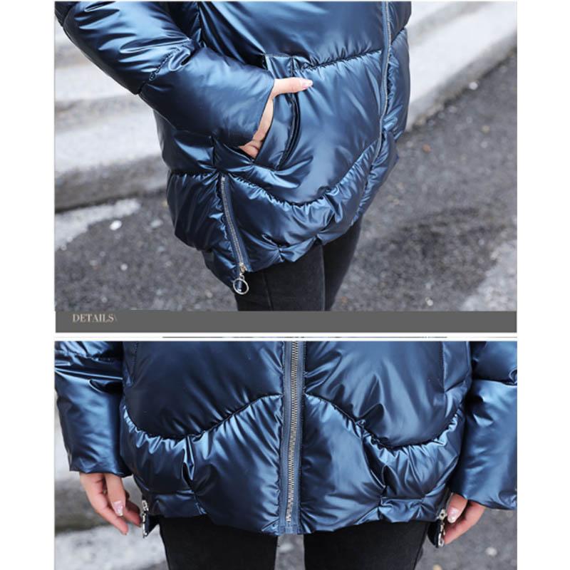 Disposable Glossy Short Down Down Cotton Jacket Women's Loose Stand-up Collar Cotton Jacket Bread Jacket Women's Jacket Trendy