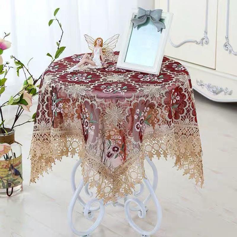 Two-piece Household Items Household Coffee Table Cover Kitchen Oven Oil Cover Cloth Hollow Lace Rice Cooker Cover Cloth Multi-purpose Cover Cloth