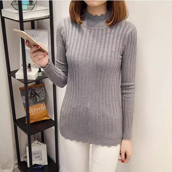 High Collar Sweater Winter Knitting Sweaters Large Size Sweater Skirt Woman Medium and Long Section