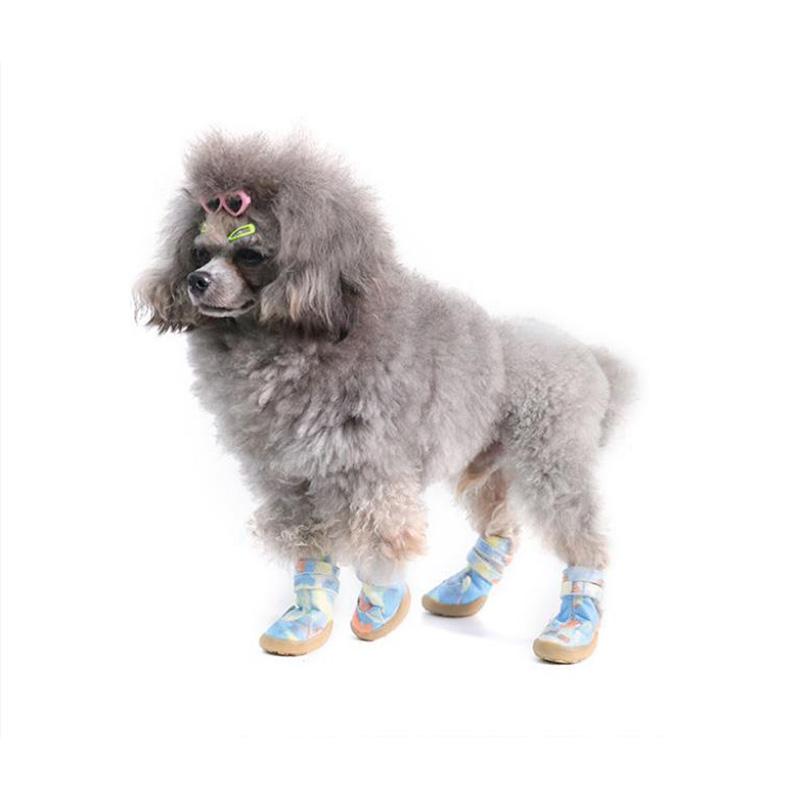 Dog Shoes Teddy Dog Walking Shoes Pet Supplies Puppy Shoes Waterproof Boots for Four Seasons Outdoor Indoor Casual Shoes Wear-resistant Snow Boots