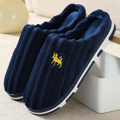 Cotton Slippers Winter Warm Home Home Lovers Non-slip Thick-soled Month Shoes Men and Women Cute Plush Drag