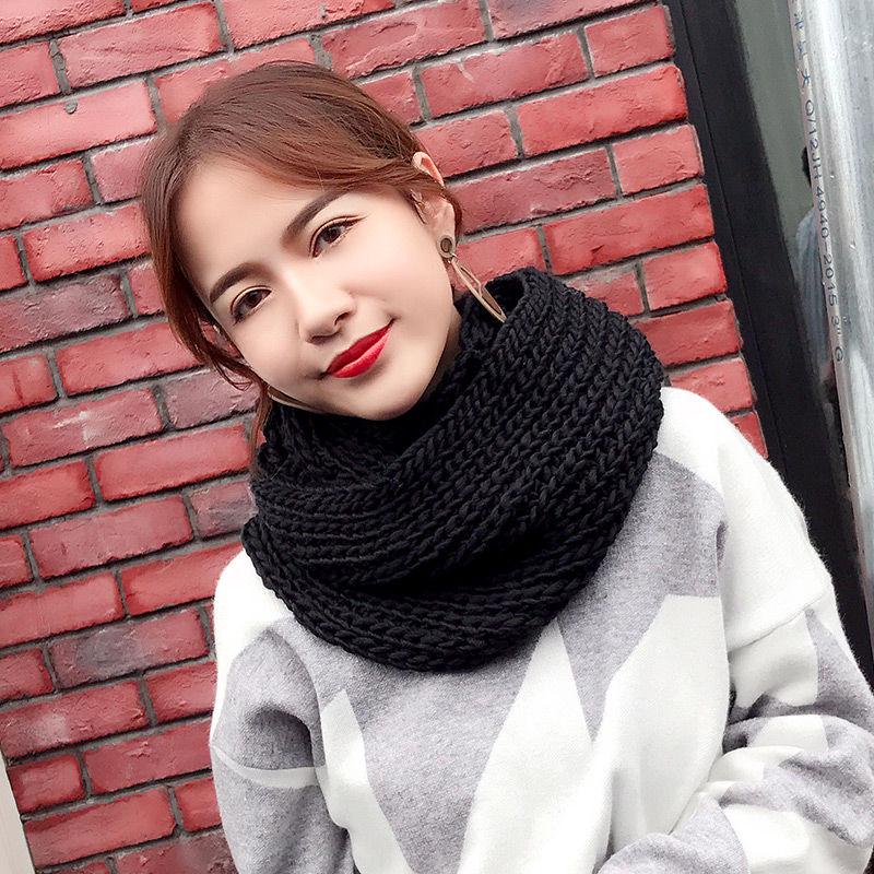 Solid Color Women Winter Warmer Cotton Knit Neck Circle Scarfs Shawl Wraps Loop Vogue