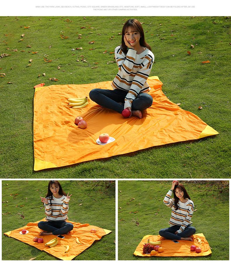 Outdoor Moisture-proof Mat Picnic Mat Pocket Picnic Cloth Convenient Waterproof Ultra-light Lawn Folding Beach Mat