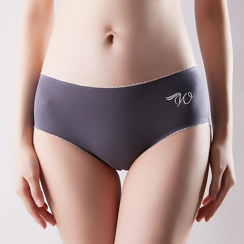 3Pcs/Set Seamless Cotton Lace Panties Women's Lace Breathable Underpants Mid-waist Graphene Crotch Briefs