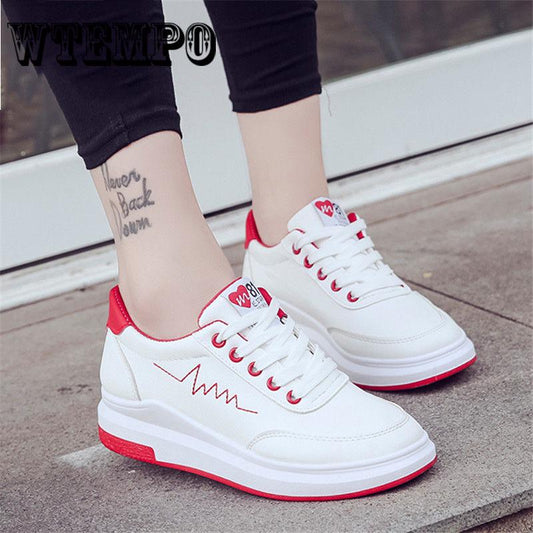 Women White Shoes Hole Breathable Flats Girls Student Sport Shoes