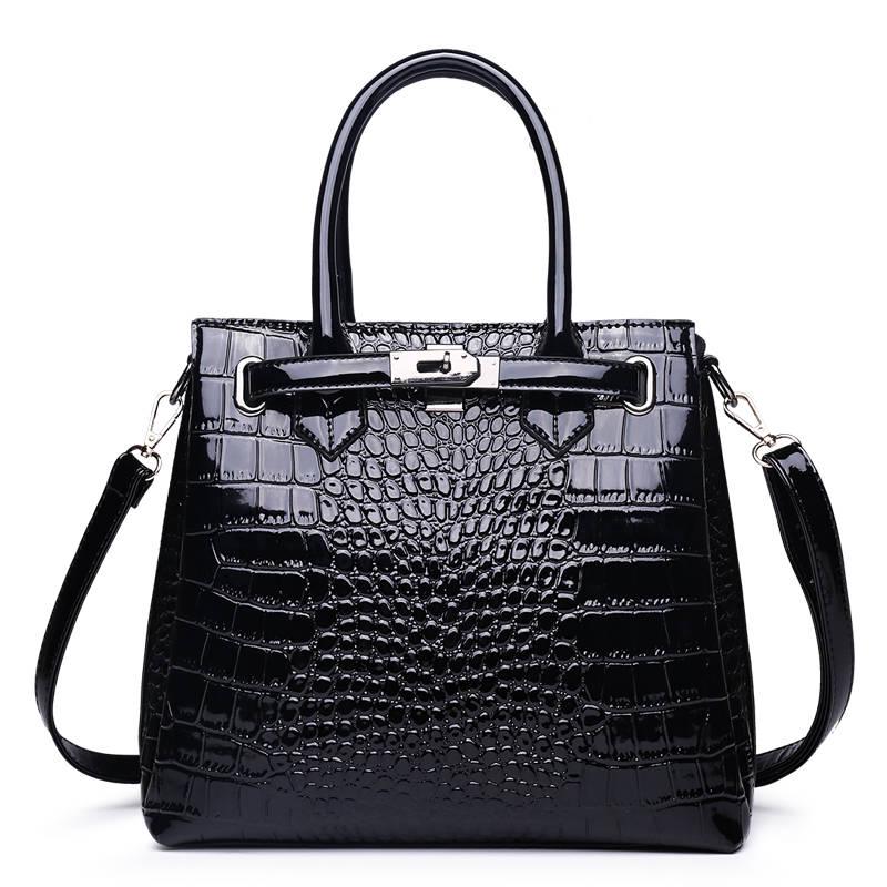 Crocodile Pattern Handbag Female Temperament Versatile Large-capacity Shoulder Bag European and American Fashion Trend Commuter Handbags