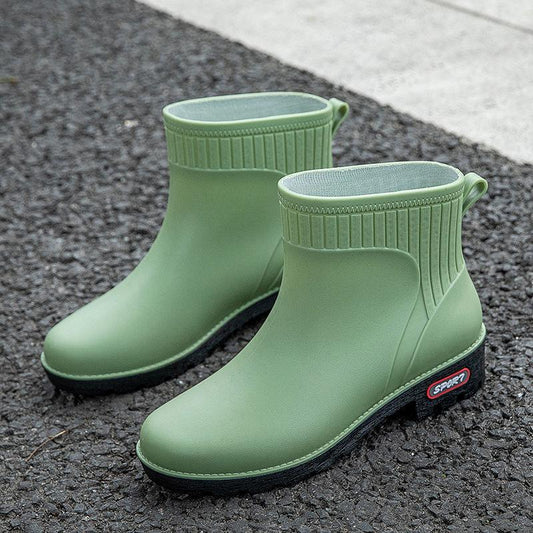 Waterproof Low Tube Plus Velvet Rain Boots Rain Boots Waterproof Shoes Rubber Shoes Overshoes Water Boots