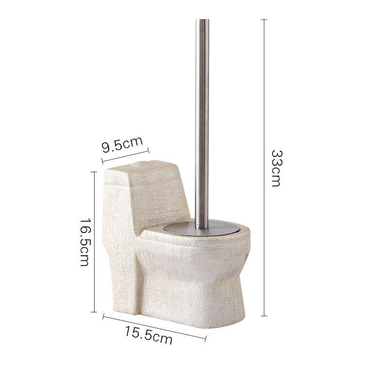 Creative Handmade Toilet Brush Holder Set Creative Bathroom Cleaning Ceramic Long Handle Free Punching Toilet Brush