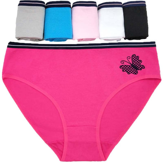 6pcs/set of Large Size Underwear Ladies Fashion Butterfly Print Mommy Briefs