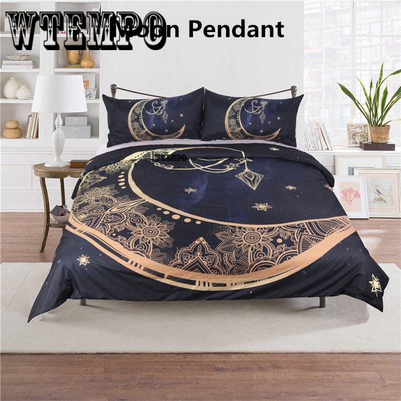 3D Embroidery Moon Bed Three-piece Suit Pillowcase Is Sleeper Bedding Sheets Fashion