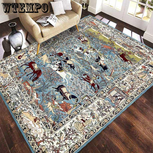 Morocco Vintage Ethnic Persian Carpet for Living Room Bedroom Mat Floral Non-Slip Area Rugs