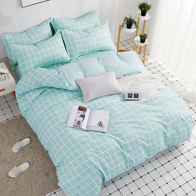 Bedding Set Printed Bed Linen Sheet Plaid Duvet Cover 240x220 Single Double Queen King Quilt Covers Sets Bedclothes