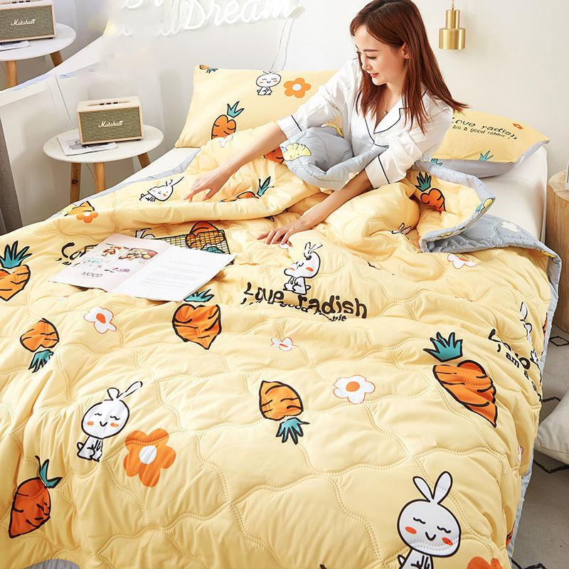 Summer Cool Quilt Double Air-conditioning Quilt Washed Cotton Quilt Student Single Summer Dormitory Spring and Autumn Quilt