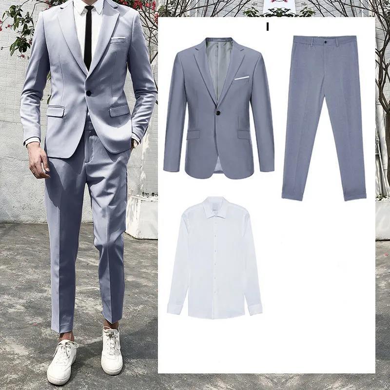 Men's Suit Casual Slim Small Suit Men's Professional Formal Wear Groomsmen Suit Groom Wedding Suit