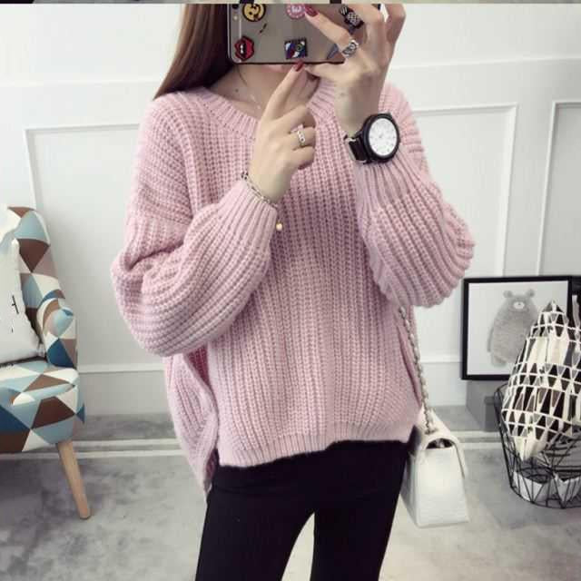 2019 Women Winter Long Sleeve Knitted Sweater Vintage Casual Fall Womens Sweaters Pullovers Jumper