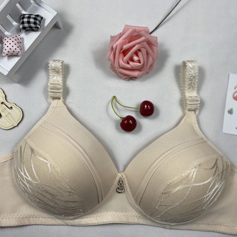 Fat Women Plus Size Bra Full Cup Thin Section Without Steel Ring Anti-sagging Gathered Adjustable Lace Underwear Women