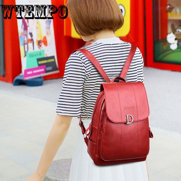 Simple Fashion Women Backpack Leather Travel Shoulder Bags Ladies Girls Bag Big Capacity