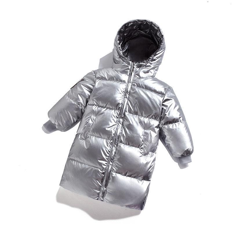 White Duck Down Children's Down Jacket Girls Mid-length Disposable Winter Padded Jacket