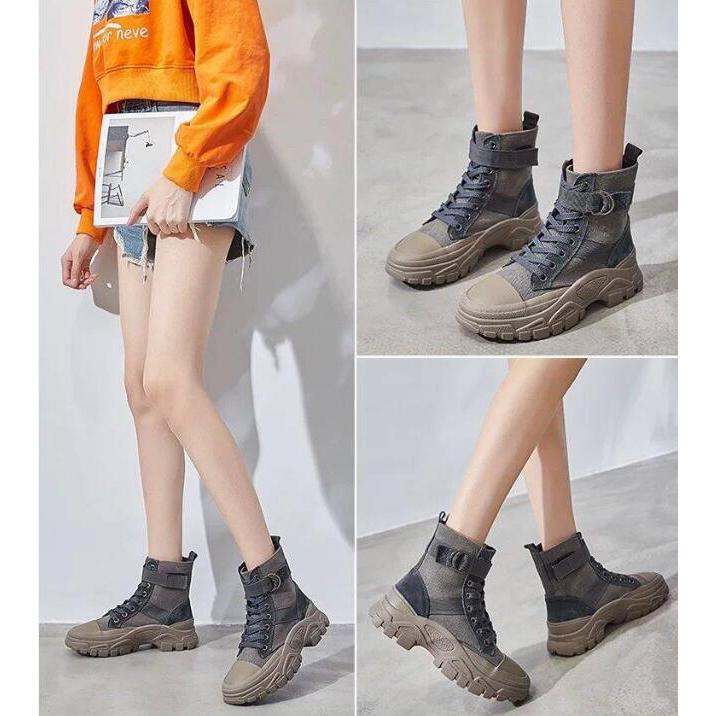 2019 Autumn Martin Boots Women's Shoes British Style Breathable Ladies Motorcycle Boots Short Boots