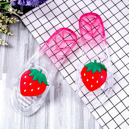 New Fruit Parent-child Slippers Female Summer Beach Fashion Transparent Slippers Soft Bottom