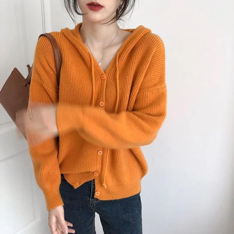 Autumn Winter Women Cardigan Warm Knitted Sweater Jacket Pocket Embroidery Fashion Knit Cardigans Coat Lady Loose Sweaters