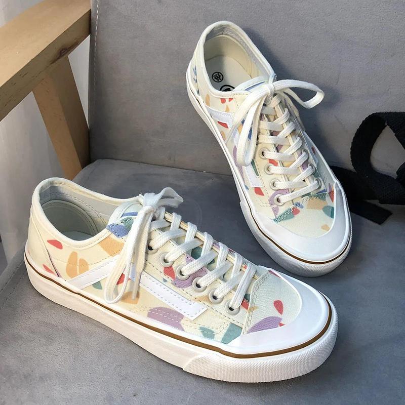 Spring Canvas Shoes Female Students Wild Niche Graffiti Summer Shoes Women's Shoes