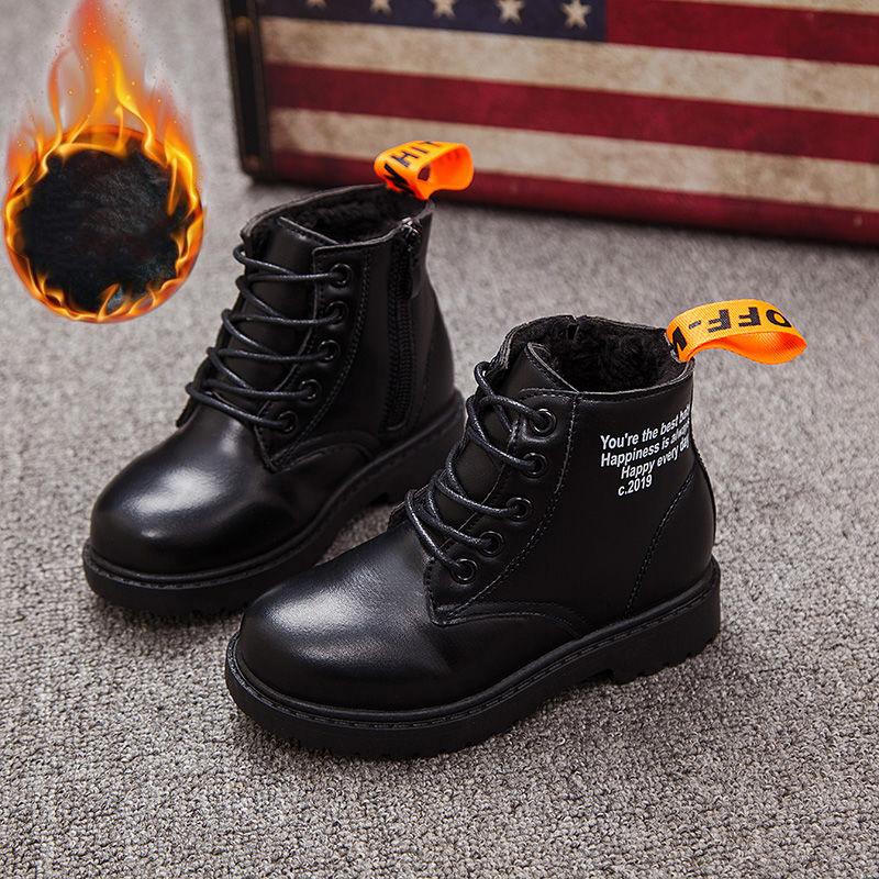 Winter Children's Boots Girls Boys Plush Martin Boots Casual Warm Ankle Shoes Kids Fashion Sneakers Baby Snow Boots