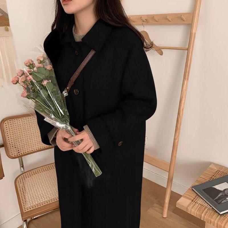 Autumn and Winter Woolen Coat, Women's Woolen Coat, Mid-length and Thin Temperament