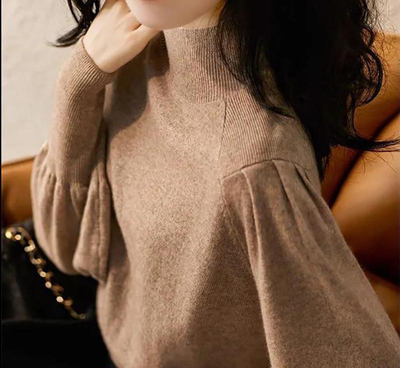 Autumn and Winter Round Neck Ladies Sweater Elegant Temperament Gentle Knit Sweater Versatile Waist Casual Shirt