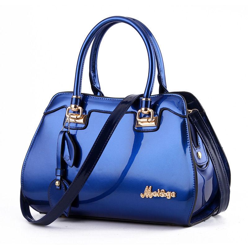 Trendy wild Patent leather bag Genuine Leather Woman bag European and American style handbag