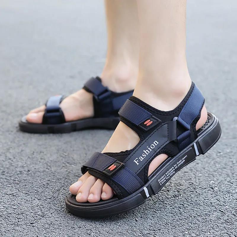 Summer Men's Sandals Large Size Casual Non-slip Beach Driving Cool Shoes Soft Sole Flat Sports Slippers