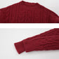 Autumn and Winter Loose Sweater Red Round Neck Pullover Coat Knitted Large Size Simple Young Women's Top