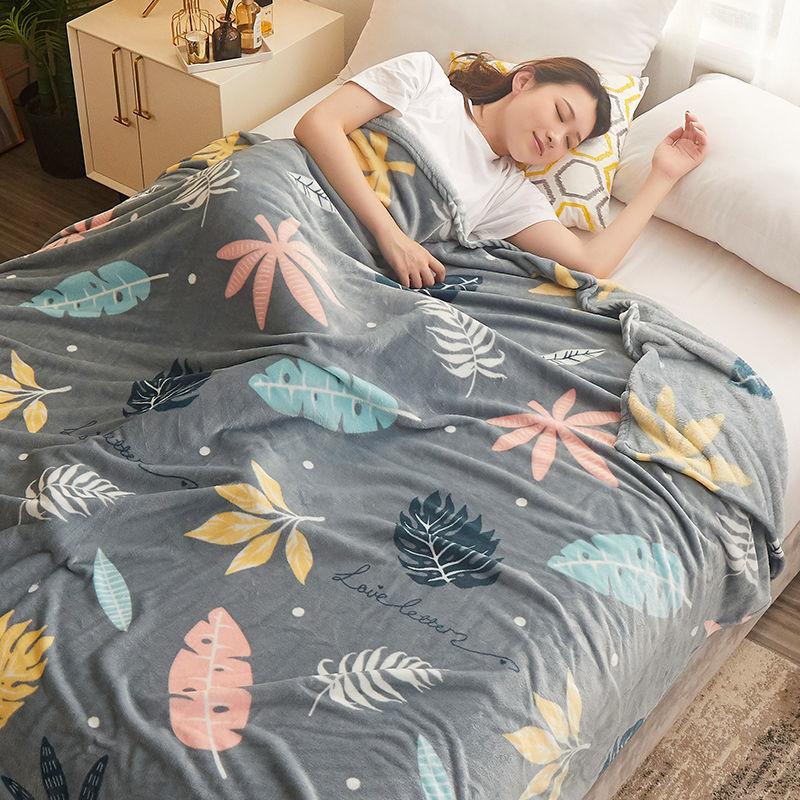 Super Soft and Warm Coral Fleece Blanket Winter Bed Sheet Bed Cover Sofa Blanket Light Flannel Blanket Double-sided Plus Fleece Warm Nap Blanket