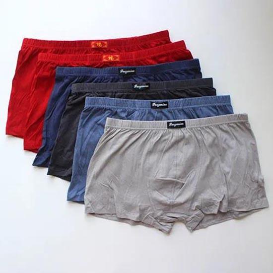 6 Pairs of Pure Cotton Underwear Men's Boxer Shorts Mid-waist Large Size Boxer Briefs Loose Shorts