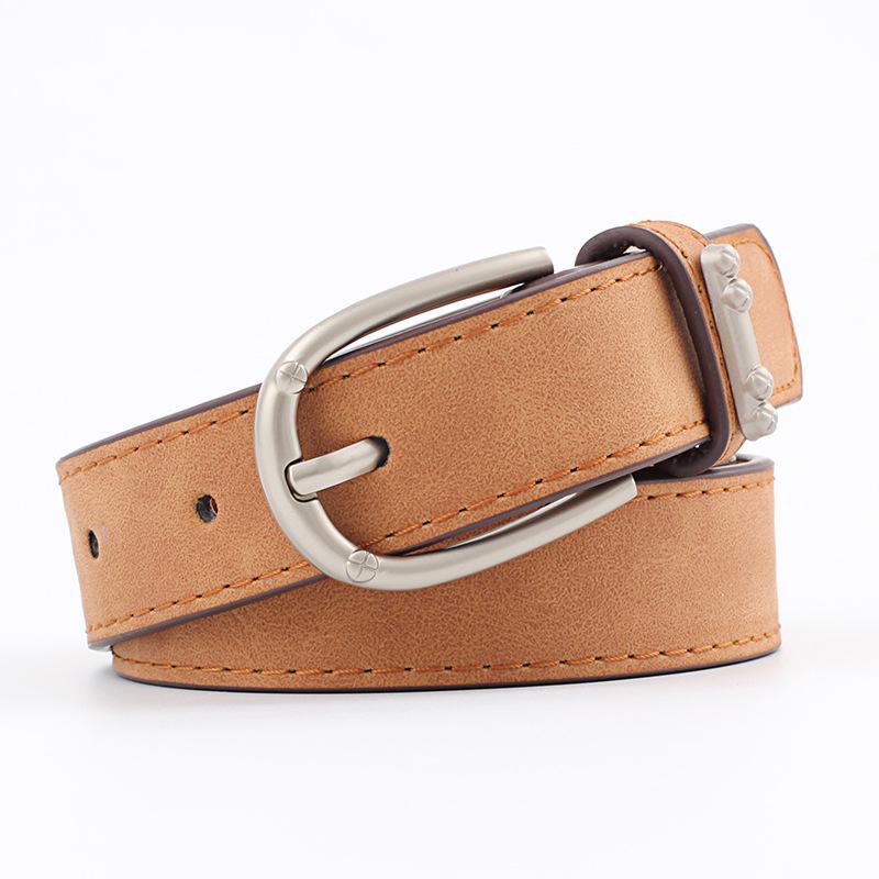 Fashion Concise Accessories Ring Belt Women Pu Leather Pin Buckle Flat Belt