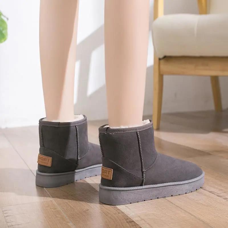 Snow Boots Women Plus Velvet Autumn and Winter Snow Cotton Shoes Non-slip Flat Short Tube Warm Women's Shoes