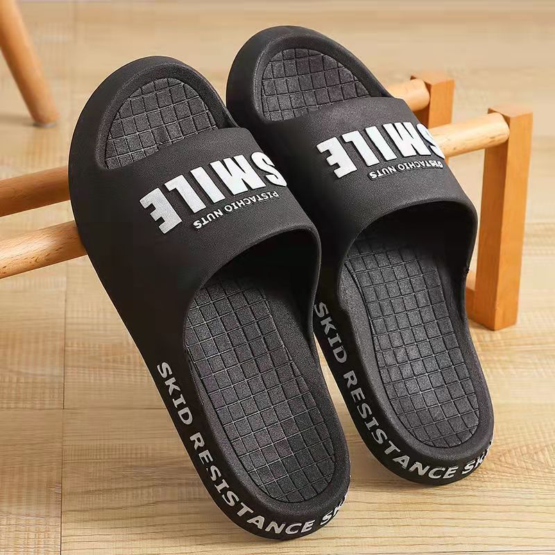 Men's and Women's Same Style Non-slip Slippers Summer Couples Home Bathroom Bath Slippers Men's Outer Wear Flip-flops Sandals and Slippers