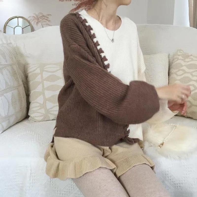 Autumn Winter  Women Fashion Sweater Casual Knitting Sweater  Round Neck Pullovers Loose Casual Long Sleeve Sweater