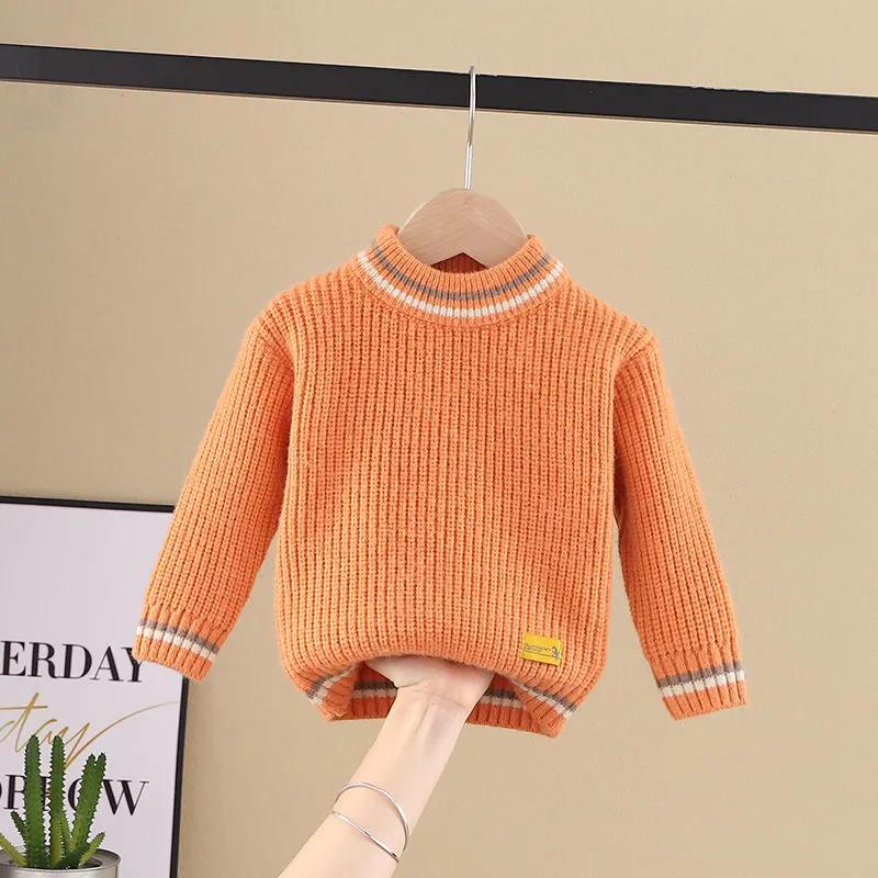 Autumn and Winter Children's Sweater Boys Thick Sweater Sweater Pullover Sweater Girls Round Neck Bottoming Shirt