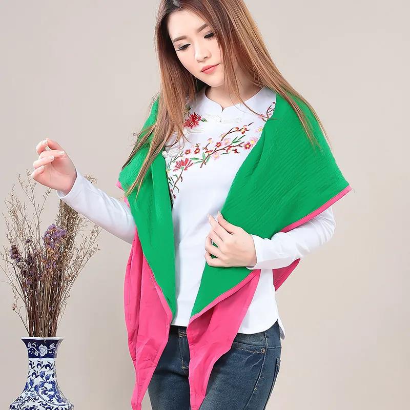 Women's Cotton Linen Ethnic Scarf Embroidered Flower Scarf All Match Shawl Retro Triangle Scarf Exquisite Embroidery Scarves Wrap Shawl Neckerchief