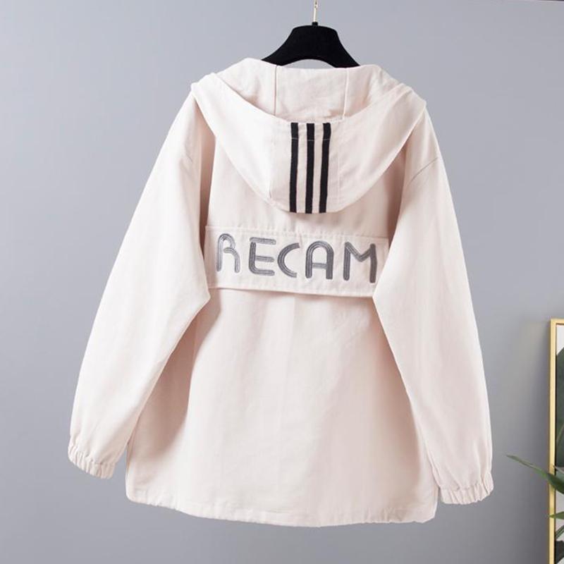 Spring Autumn Women Jacket Hooded Cartoon Print Outwear Women Loose Coat Female Windbreaker Tops