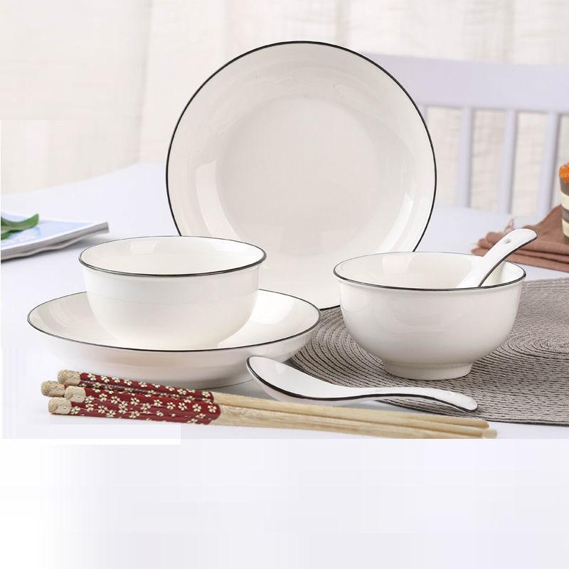 Japanese-style Dishes and Dishes Set Household Bowls Couples Eating Bowls Ceramic Tableware Plates Tableware Spoons