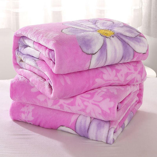 Winter Coral Fleece Blanket Flannel Blanket Cover Blanket Thicken Bed Sheet Air Conditioning Blanketsuper Warm Soft Solid Blanket