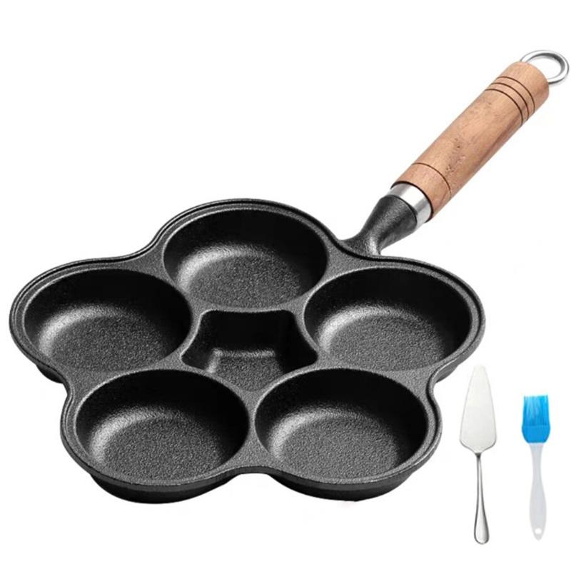 4/6 Holes Omelet Pan for Burger Eggs Ham PanCake Maker Frying Pans Non-stick No Oil Smoke Breakfast Cooking Pot