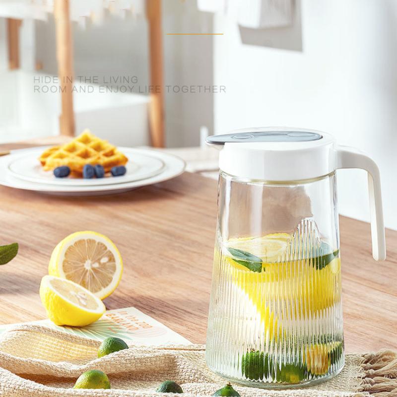 Cold Water Bottle Household Glass Large Capacity Cup Juice Tea Flower Teapot Cup Set