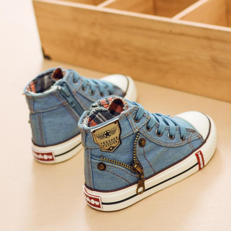 Spring/Autumn Casual Children High Top Sneakers Student Breathable Flats Boys Girls Baby Toddler Kids Canvas Shoes